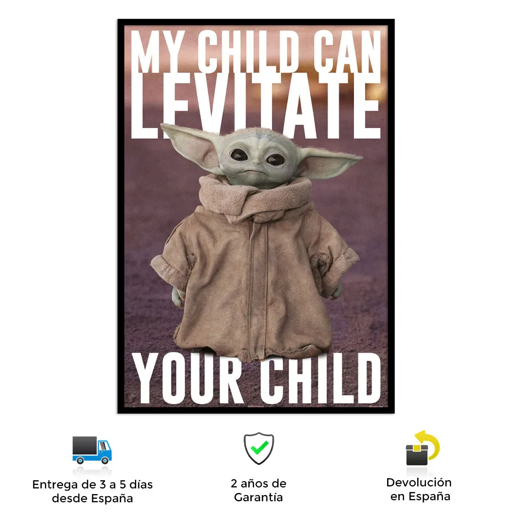 Picture Starwars Yoda, Decorativo, Alta Qualità, Parete, Arte, Cornice Con Modanatura Dm, Foglio Ufficiale, Vetro Acrilico, Appendiabiti