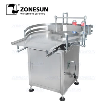 

ZONESUN Automatic Round Rotary Plastic Glass Bottle Unscrambler Glass Bottle Sorting Turntable Feeding Table