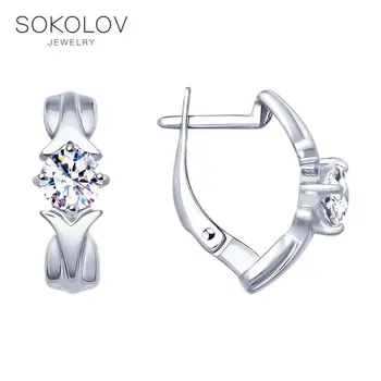 

SOKOLOV Silver drop earrings with stones with cubic zirconia fashion jewelry silver 925 women's male, long earrings