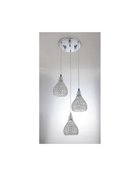 

LED CEILING lamp. Pendant. LED LIGHT AND E27 60W. METAL AND CRYSTAL. CHROME COLOR. Ref. 8015-3