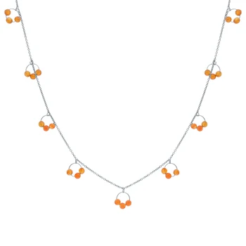 

Silver necklace with carnelian sunlight sample 925