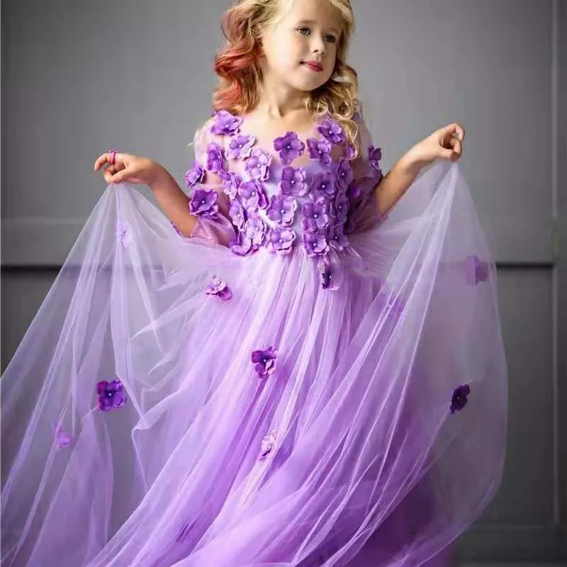 Daughter Dress Eightree свадебное платье для беременных с объемной цветочной аппликацией; свадебное платье принцессы с рукавом до локтя; платье для мамы и дочки; свадебное платье размера плюс - Цвет: Daughter Dress