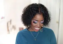 Wigirl brasileño 13x4 de Bob pelucas Pre arrancado con el bebé de la onda profunda del pelo corto rizado Bob peluca pelucas de cabello humano para las mujeres