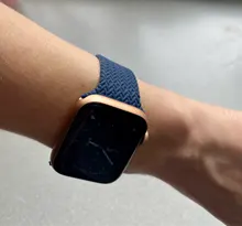 Correa de silicona trenzada elástica para Apple watch, correa de 44mm, 40mm, 38mm y 42mm para iWatch series 6, 5, 4, 3 se