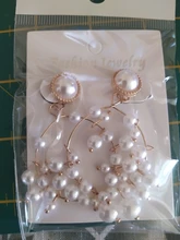 Pendientes largos con Clip y borlas para mujer, aretes de flor, accesorios de joyería delicada 2019