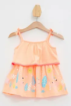 

DeFacto Summer Girl Fashion Soft Sling Dress Kids Casual Pleated Lace-up Dresses Simple Comfort Cute New - L1133A219HS