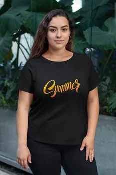 

Angemiel Wear Summer Black Women Cotton Large Size T-Shirt