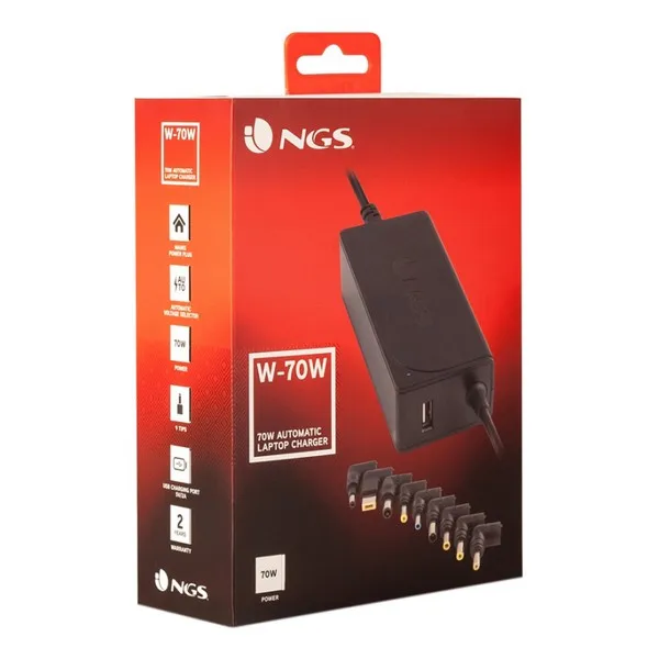 Зарядное устройство для ноутбука NGS W-70 230V 70W черный