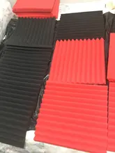 Foam-Sound Wedges Acoustic Tiles Soundproofing-Foam Studio Black 12pcs Red 1inch-X-12inch-X-12inch