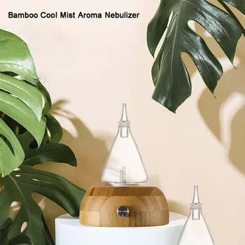 

Waterless Oil Diffuser Bamboo Aroma Nebulizer for Essential Oils with Colorful LED Light for Room Bedroom