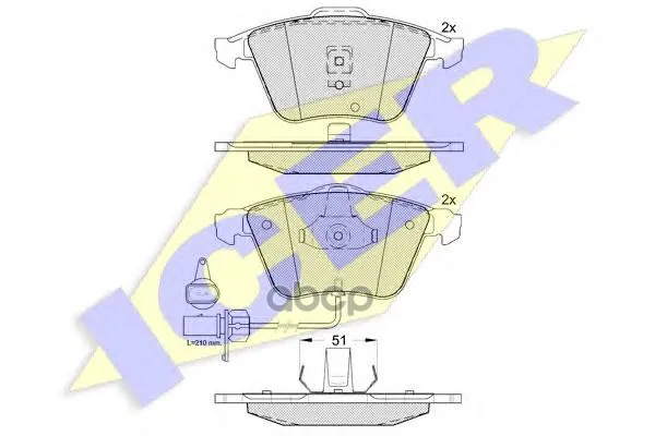 181531_колодки Дисковые Передние! Audi A6 2.4/2.7/3.0/2.5tdi Quattro 01 Icer 181531 Icer арт. 181531