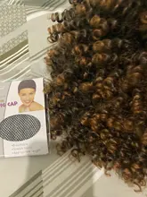 Peluca de cabello sintético para mujeres negras, pelo corto rizado de 6 y 230g, estilo africano, color negro Natural