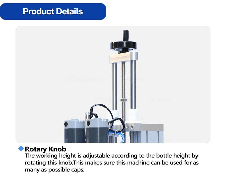 ZONEPACK Пневматический насос Lug Ropp Screw Автоматические машины для укупорки бутылок Машина для укупорки пластиковых бутылок Роторная укупорочная машина