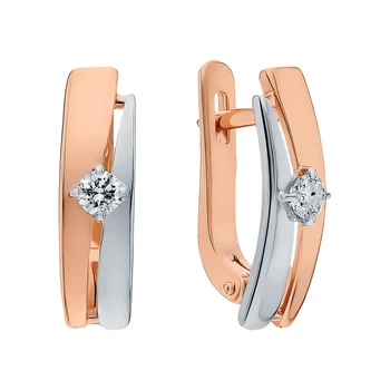 

Gold earrings with diamonds sunlight sample 585