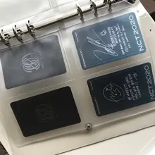 10 Uds PVC A5A6A7 de almacenamiento transparente tarjeta titular carpeta anillos Notebook 6 agujero bolsas documento postal Banco accesorios de planificador