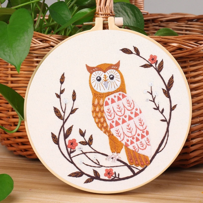 Animal World Embroidery Starter Kit for Beginners, Modern Embroidery Kits, Contains all Embroidery Tools, English Description