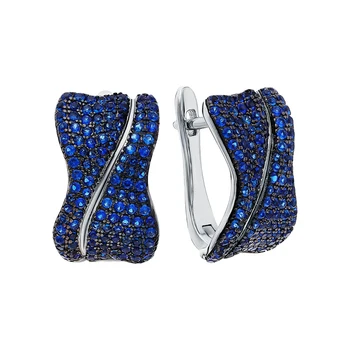 

Silver earrings with spinels synthetic sunlight sample 925