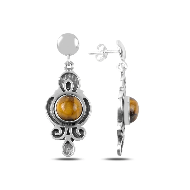 

Armagano Tiger Eye Stone Hand Handwork Earrings