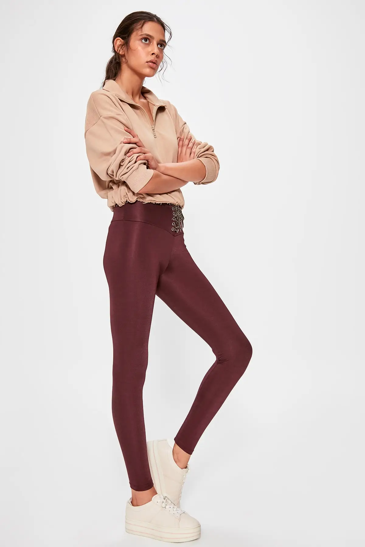 Спортивные Леггинсы Trendyol Damson с люверсами TWOAW20TA0033