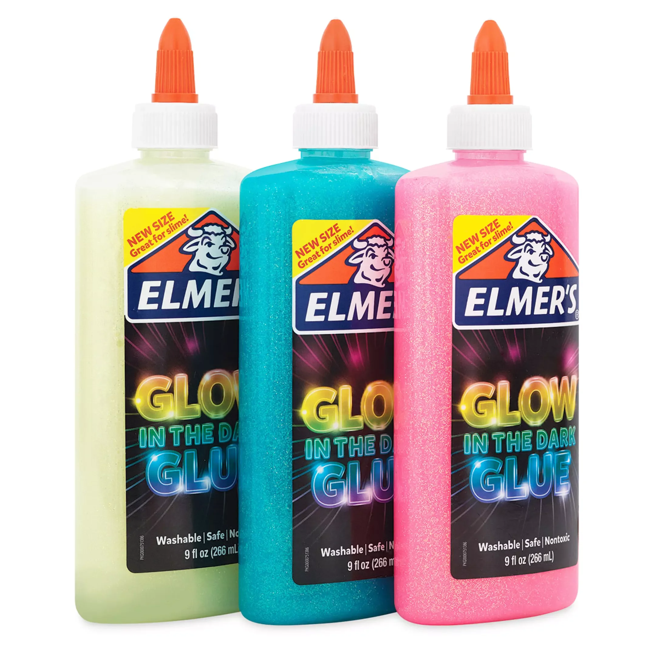 Клей канцелярский Elmers светящийся в темноте с блестками для изготовления слаймов