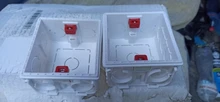 Caja de montaje de Cassette, caja de empalme oculta tipo 86, caja de montaje interno, Caja Blanca, roja y azul