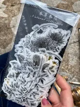 Diario Vintage decorativo, 60 hojas/paquete, diario dorado, Calaveras, flores, pegatinas de plantas, álbum de recortes, papelería de escamas