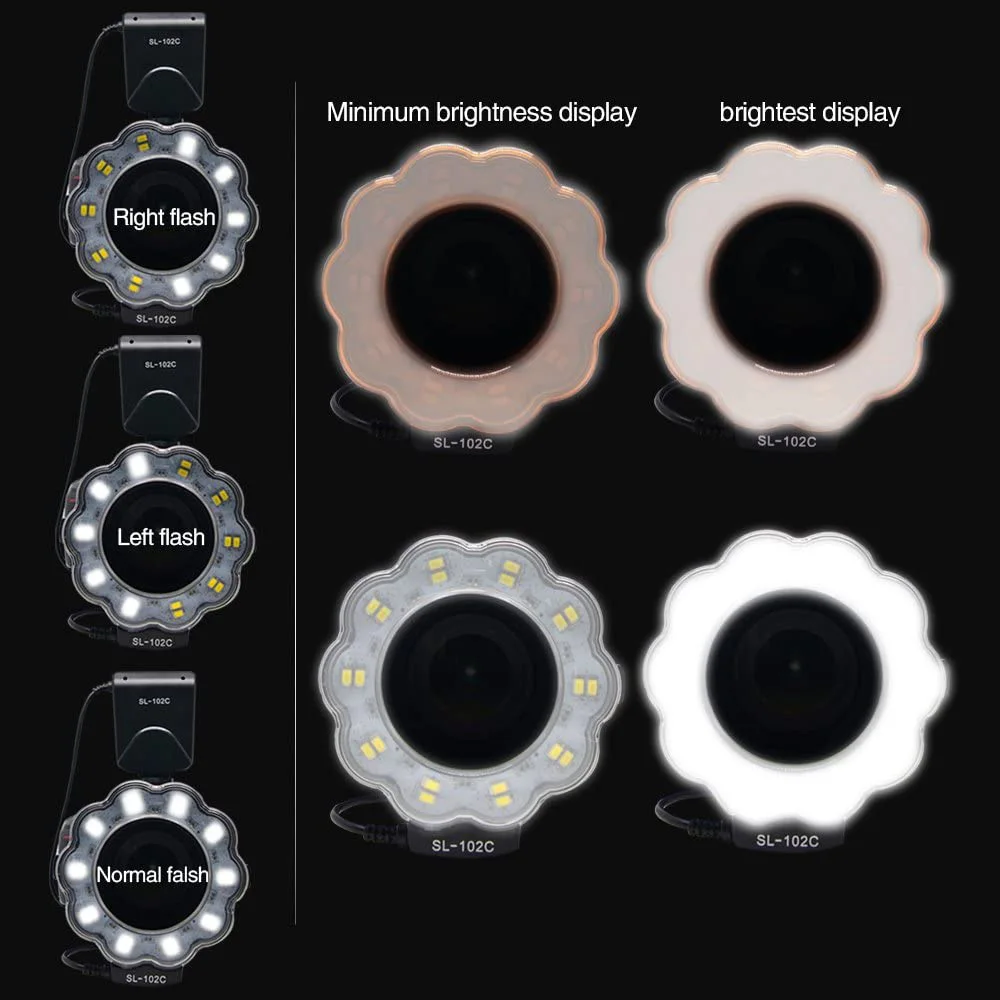 Mcoplus Macro LED Ring Flash Bundle 6800K with 8 Adapter Ring for Canon Nikon Pentax Olympus Panasonic DSLR Camera