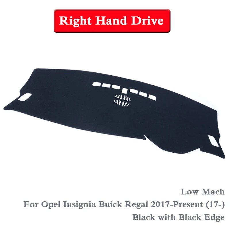 Black RHD 17-20 H-M Автомобильный Стайлинг приборной панели Избегайте Light Pad Инструмент крышка платформы коврик Роза для Opel Insignia Buick Regal 2009-Настоящее LHD& RHD коврик - Название цвета: Black RHD 17-20 H-M