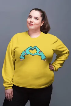 

Angemiel Wear Heart Yellow Women Sweatshirts
