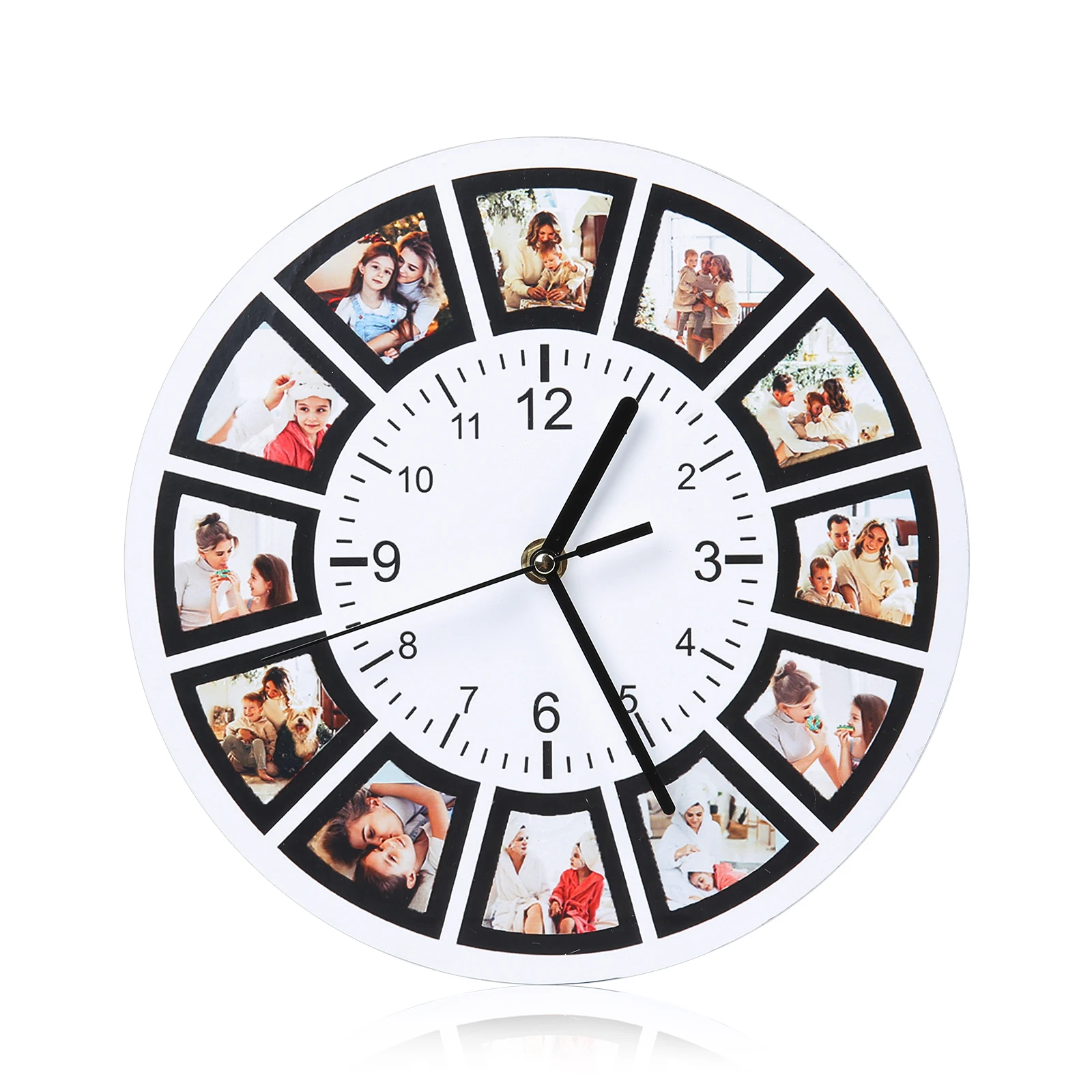 Personalized Photo Frame Plaque Photo Print Desktop Picture Frames with Time Clock Customized Photo/Text Christmas Gift 