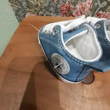 Zapatillas deportivas de lona para bebés, zapatos para recién nacidos, de primeros pasos, antideslizantes de suela blanda