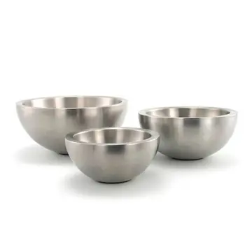 

Set of 3 double layer stainless steel kitchen and pastry bowls | 16, NEUSS diameter 20 and 24 cm