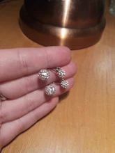 Promoción 925 de moda de plata esterlina U doblar pendiente Shambhala brillante ladiesstud joyería pendientes de alergia libre al por mayor