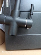 Tap Faucet-Mixer Sink Water-Purification Frap Dual-Handle Black Kitchen Rotation Letter-Design