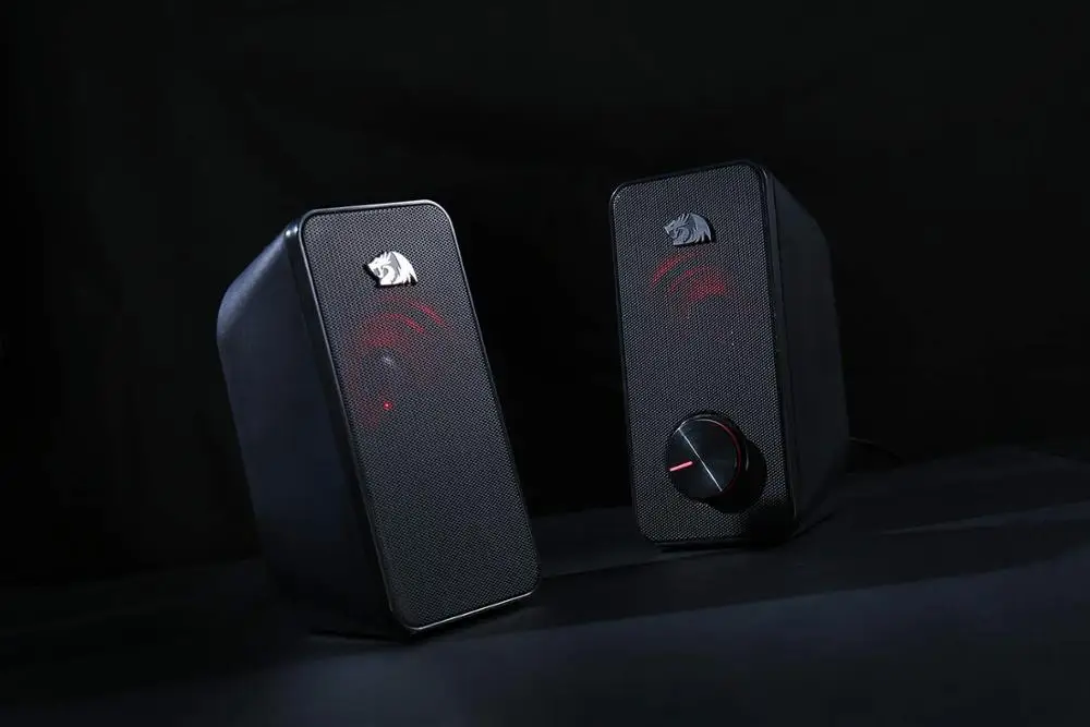 Redragon GS500 Stentor PC игровая колонка, 2,0 канальный стерео настольный компьютерный динамик с красной подсветкой и качественными басами