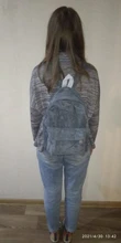 Mochila de pana para mujer, morral escolar a la moda, de Color puro, Teenger