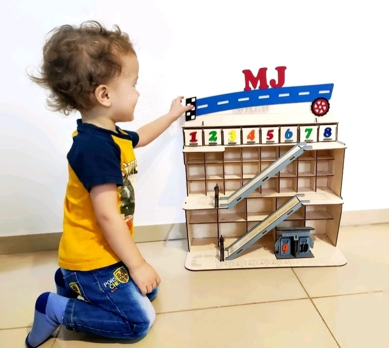 Garage for cars made of wood, parking for children, toy for children