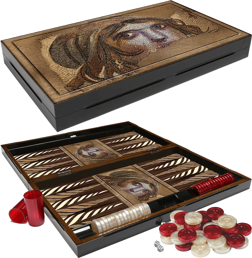 

Backgammon Luxury Board Wooden Set XXL A+ QUALITY Polished Zeugma Pattern Checkers Family Party Adult Entertainment Games