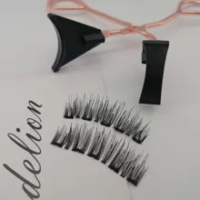 Pestañas postizas magnéticas 3D, 5 imanes, 8 Uds., duraderas, hechas a mano, de visón Artificial Natural, con pinzas