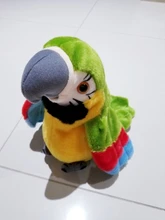 Peluche de loro parlante eléctrico para niños, juguete de peluche de pájaro parlante con alas que se repiten, regalo para niños