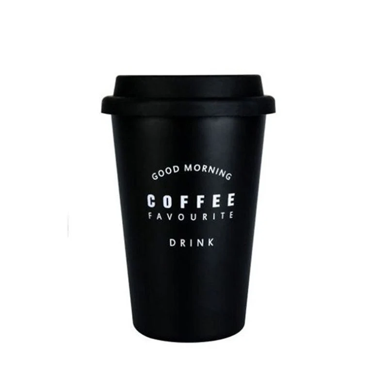

Reusable Stainless Steel Coffee Mugs with Lid Letter Creative Cup for Office Home Travel Student Gift
