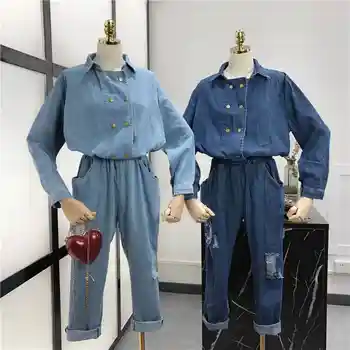 

NiceMix autumn New Jumpsuit Japanese Retro Tooling Suit Hip Hop Casual Siamese Pants Super Handsome denim rompers