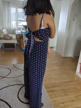 Monos sexys elegantes sin mangas con lunares para mujer, pantalones holgados de pierna ancha, peleles con lazo sin espalda, leotardo estilo overol