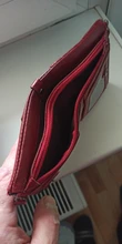Cartera de piel auténtica para mujer, billetera biplegable, tarjetero de identificación rojo, monedero con doble cremallera, pequeño, 2021