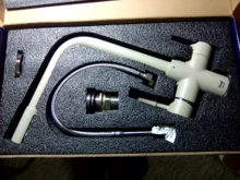 Tap Faucet-Mixer Sink Water-Purification Frap Dual-Handle Black Kitchen Rotation Letter-Design