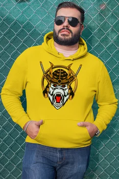

Angemiel Wear Samurai Monkey Yellow Men 'S Hooded Sweatshirt