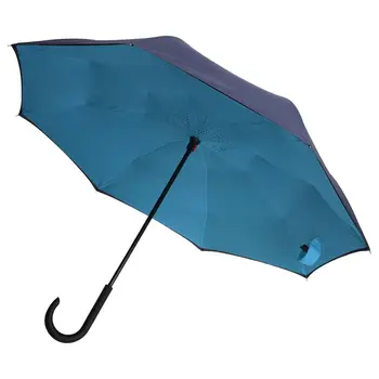 

Umbrella reverse unit style, walking stick, blue-blue