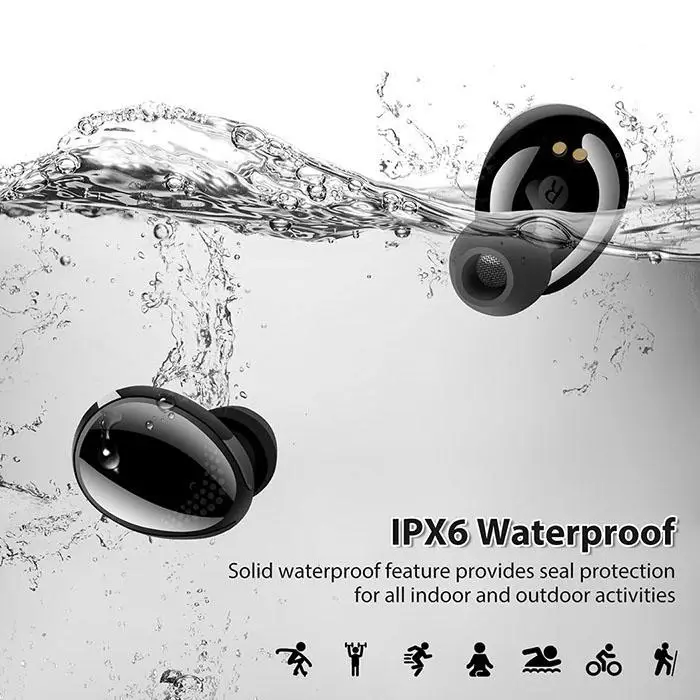 Sport Wireless Earbuds Earphones Bluetooth 5.0 IPX6 earphones Black Waterproof Music Headset 3000mA Power Bank for Xiaomi iPhone