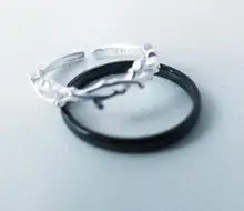 Nuevos anillos de apertura SR605 para mujeres exquisitas rama Popular chapada en plata de ley 925 hoja de Espina de rama Simple