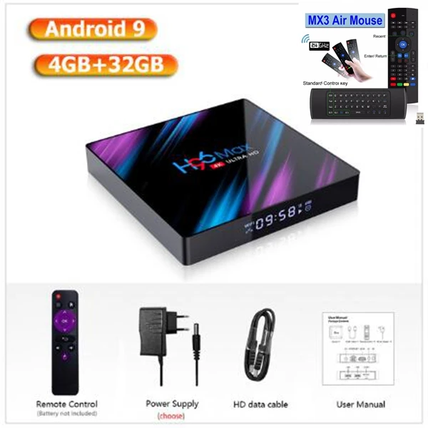 H96Max Smart TV BOX Android box 9.0 rk3318 4K Dual Wifi BT Media player Fast Play Store Android tv Set top BOX H96 max high quality tv stick TV Sticks